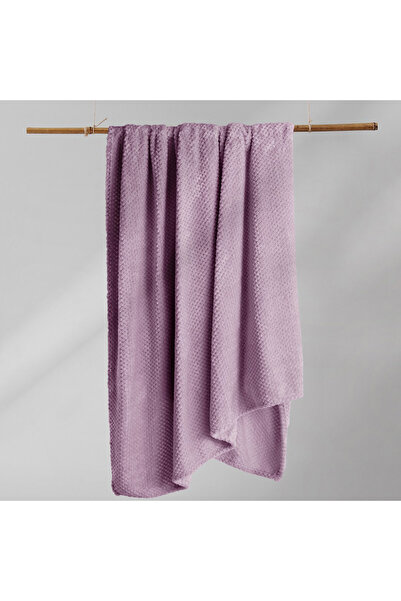 Deco King Patura in stil modern cu model jacquard in relief, Henry, 240 g/m2, 220x240 cm, lila