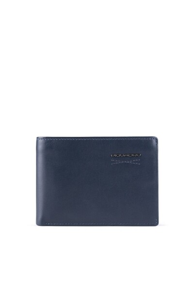 PIQUADRO , Obidos, Leather Wallet, Coin Holder, Blue, For Men