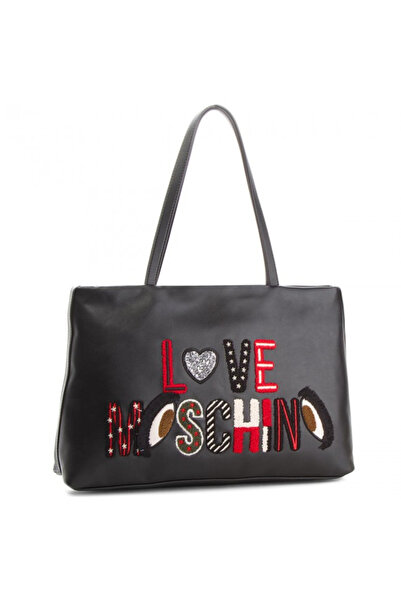 Moschino , Moschino, Textile Handbag, Black, jc4288pp06km_0000, 36/39 x 25,5 x 11 cm