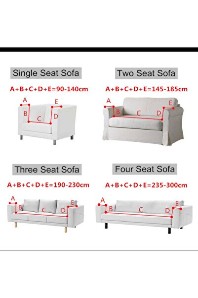 ARTUÇ Bürümcük (3-2-1) Sofa Slipcover Set with Skirt (Dark Brown Rank)