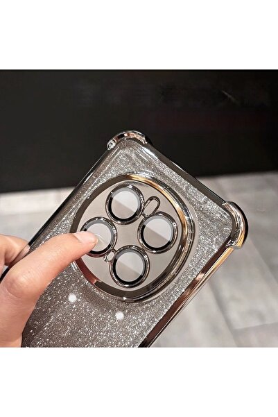 Generic Magnetic Glitter Case for Honor Magic 8 Pro 5G，Sparkly Stand，Makeup Mirror，Gradient Shockproof Cover