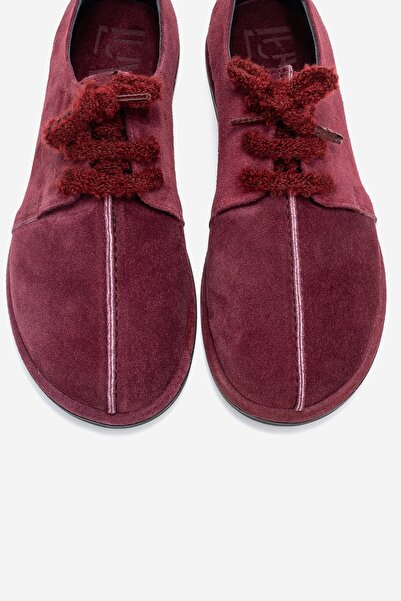 LuviShoes Denora Burgundy Suede Genuine Leather Women's Casual Shoes