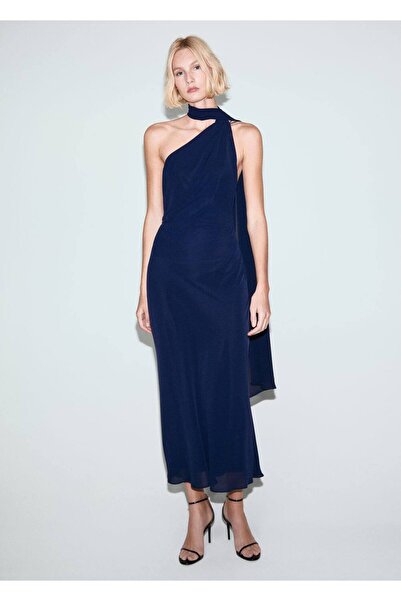 MANGO Woman Şal detaylı asimetrik elbise