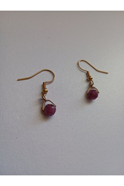 OEM 18K Gold-Plated Ruby Earrings