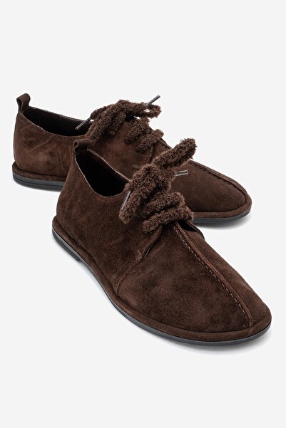 LuviShoes Denora Brown Suede Genuine Leather Women's Casual Shoes