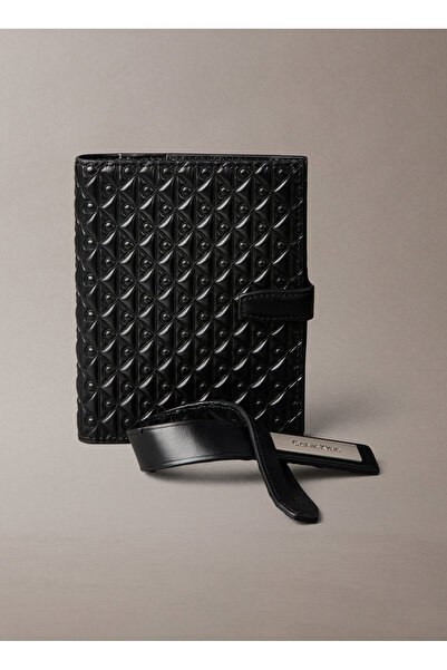 Calvin Klein Siyah Pasaportluk-Valiz Etiketi Tk PASSPORT LUGGAGE TAG GIFTSET