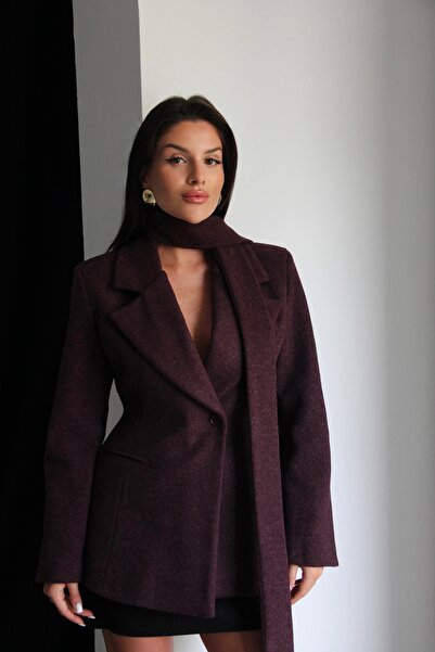 Julidress Premium Design Cashmere Jacket with Shawl Detail (with Belt) and Lining