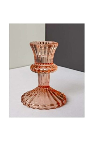 SokShop Set of 2 thick glass candle holders for a tall candle