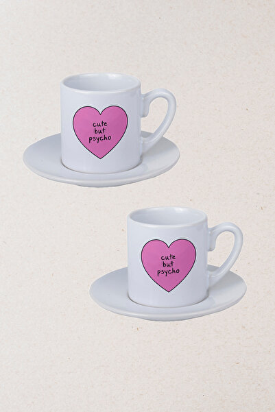 Ormira Konsept مجموعة فناجين القهوة التركية من دوبل كيوت بوت سايكو بي مطبوع