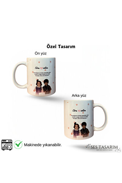 Sestasarmm A Kalite Porselen Kupa Bardak, Kişiye Özel Kupa Bardak - Çift Tara...