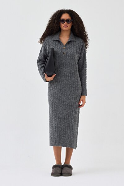 QANU Φόρεμα πλεκτό Lalezar Γκρι