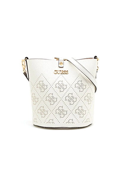 Guess , Amara, Polyester, Textile Handbag, 4g Logo Bucket, White, HWSG8493010, 21 x 21 x 11 cm