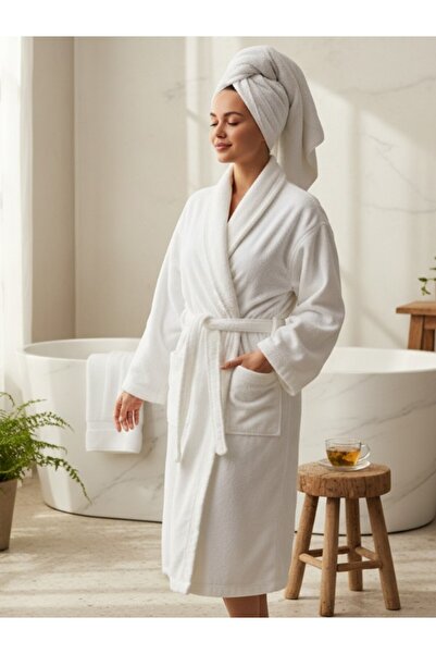 embays collection Curly Bathrobe, Shawl Collar Bathrobe, 100% Cotton Women / Men Unisex Bathrobe, Sauna Hotel Spa Bathrobe