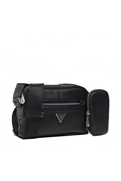 Guess , Certosa, Polyester, Camera Bag, Textile Crossbody Bag, Black, 21 x 14 x 4 cm, For Women
