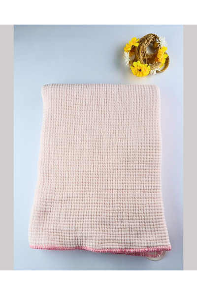 Asliva fashion Asliva 100% Cotton Baby Blanket Powder Pink/Light Blue Double Sided 95X84 cm