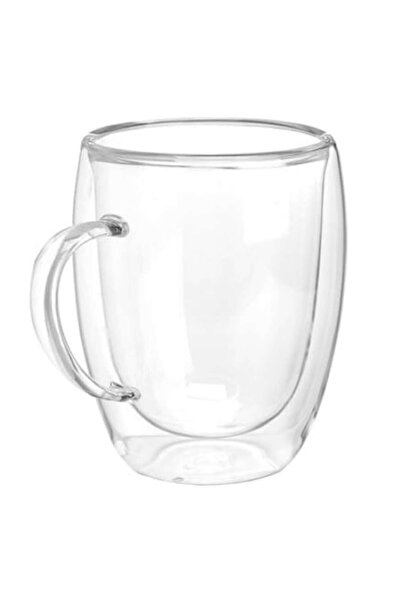 OEM Double-walled heat-resistant glass tea mug, 350 ml