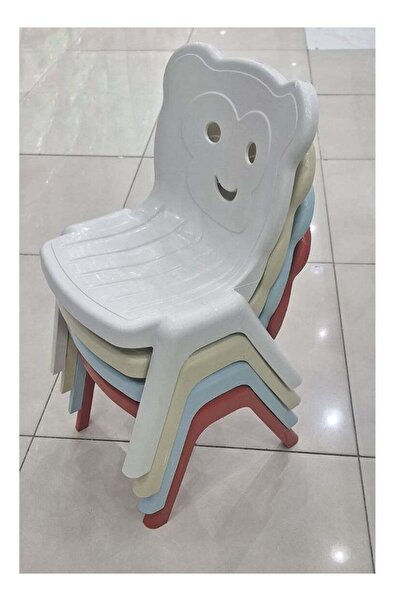 Kenda Children's plastic chair set of four pieces - beige, red, green, white