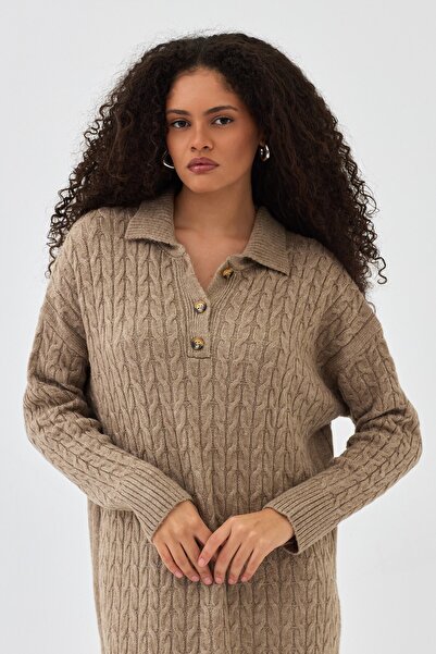 QANU Lalezar Knitwear Dress Mink