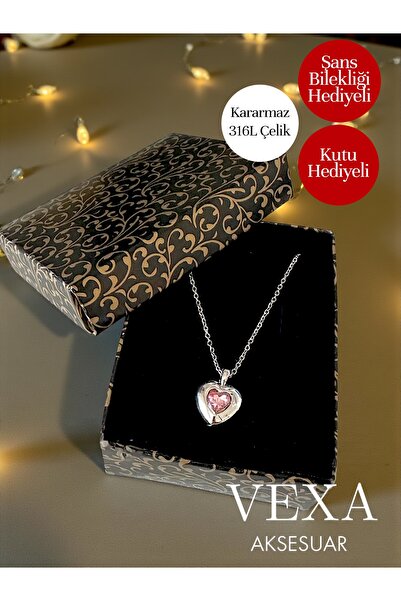 Vexa Aksesuar قلادة أمورا كارب موديل ستون مقاومة للصدأ من الفولاذ المستورد 31...