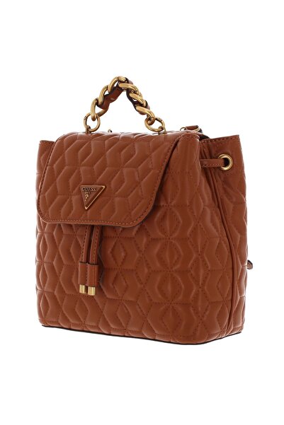 Guess Guess, Elenia, Polyurethane, Textile Backpack, Cognac, For Women