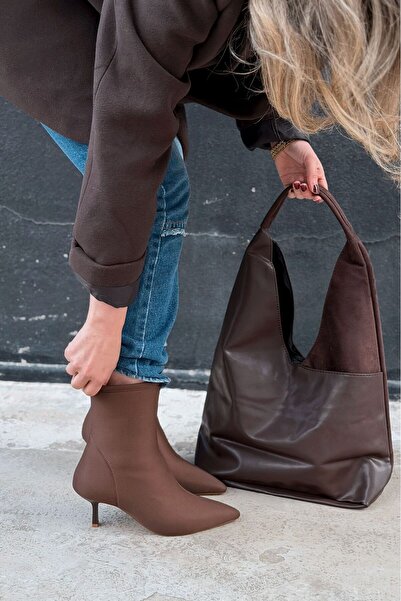 I Love Shoes Orvex Kadın Dalgıç İnce Topuklu Bot Acı Kahve