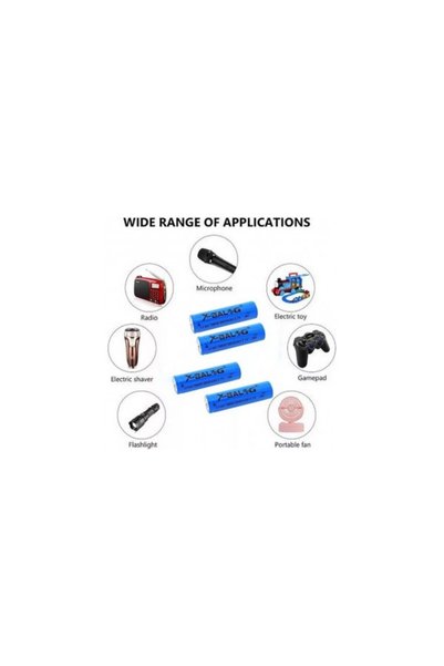 X-Balog Set de 4 baterii reîncărcabile 18650 - 8800 mAh 3.7 V Li-ion,