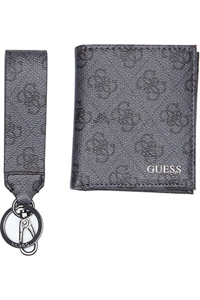 Guess Set, Guess, Vezzola, Textile Wallet, With 4G logo Keychain, GBOX SM BFLD W/CP&KRN, Black, For ...
