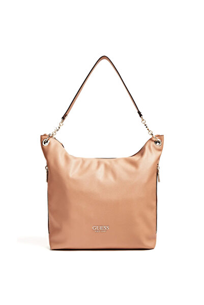 Guess G-chain, Polyurethane, Textile bag, Large hobo bag, Beige