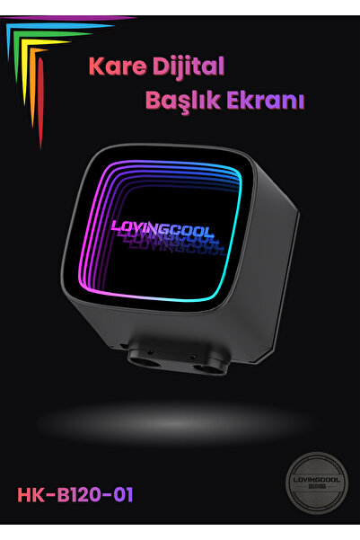 LOVINGCOOL HK Serisi RGB Fanlı Infinite Panel Cpu Işlemci 120MM Sıvı Soğutma Sistemi Siyah