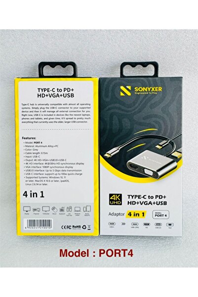 Generic Original, high-quality Type-C to HDMI + VGA + PD + USB converter