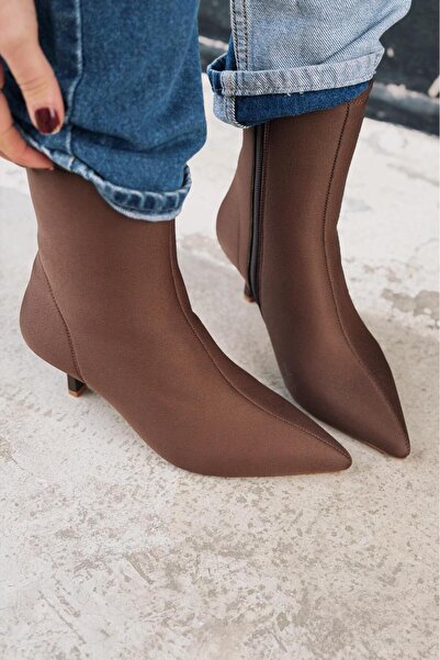 I Love Shoes Orvex Kadın Dalgıç İnce Topuklu Bot Acı Kahve
