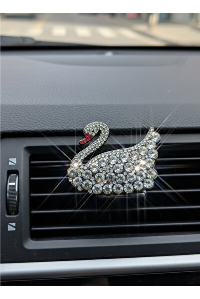Çiçek Antalya Luxury Stone Crown Appearance Car Interior Air Conditioning Grille Ornament / Auto Brooch / Silver Shine