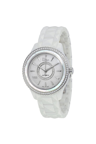 Christian Dior , VII, Quartz Ceramic Strap Watch, White, 38 mm, For Women