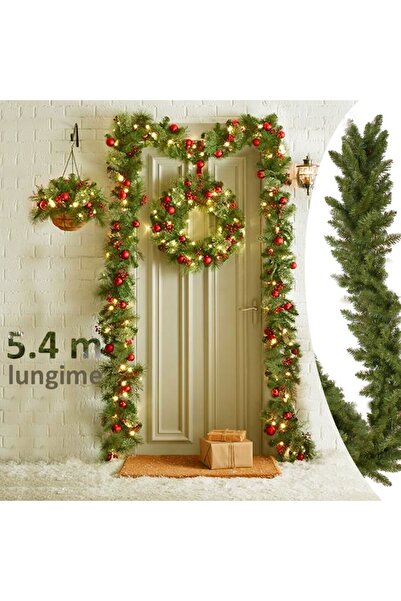 PROCART Decorative artificial fir garland, Scandinavian Spruce, length 5.4 m, green, rich appearance