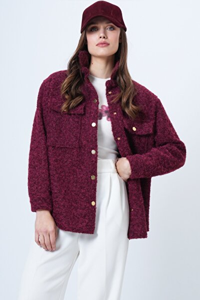 VAGGON Buklet Textured Oversized Shirt Jacket