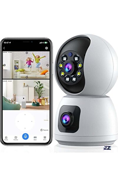 TheMohrim 4MP Dual-Lens 360° Smart Security Camera (WiFi, Motion Tracking, Dual-Screen, Two-Way Aud
