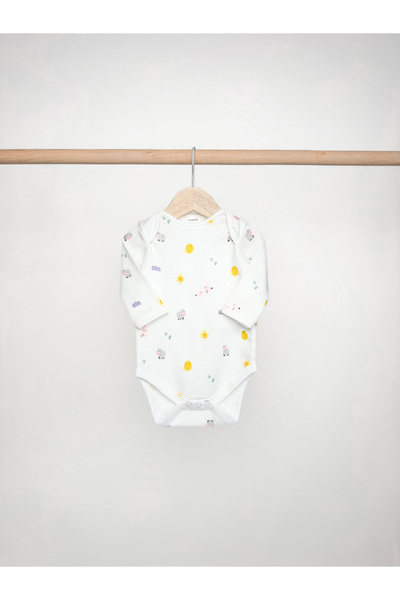 Modella Life Miošše Baby Girl Long Sleeve 100% Cotton 3-Piece Snap-On Baby Bodysuit