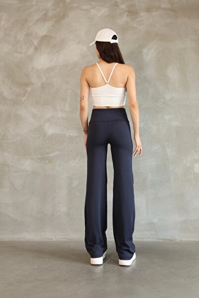 GRODYT Grody.T Women's High Waist Detailed Flared Diving Leggings Pants