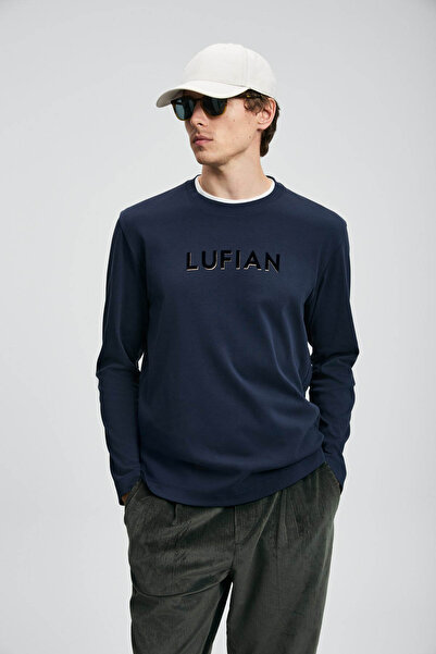 Lufian Sara Navy Blue Men's Long Sleeve T-Shirt 112020057