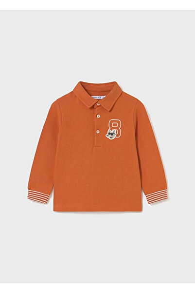 MAYORAL Orange Baby Boy Polo Neck Long Sleeve T-Shirt 2101