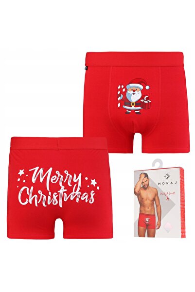 MORAJ Boxeri de Crăciun pentru bărbați, CADOU DE SĂRBĂTORI, Moș Crăciun, mări...