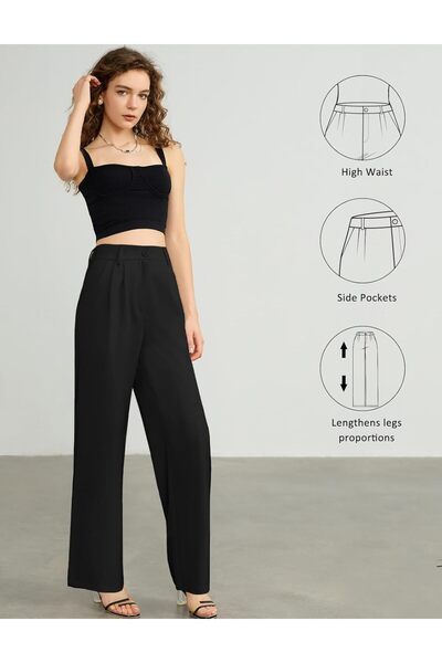 Tapata Women's trousers, Tapata, high waist, elastic with pockets, size 18, black