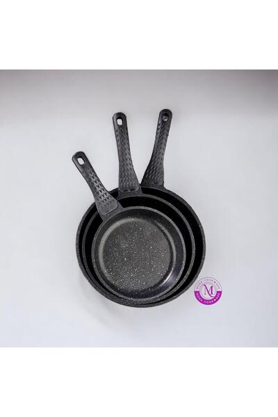 MODERN tava 3'lü kutulu set teflon yanmaz yapışmaz %100 sağlıklı tasarım