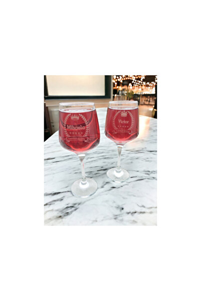 MaliShop Set of 2 personalized wine glasses, 300 ml