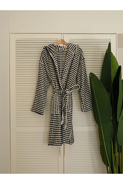 NEEDLE Polkadot Yingyang Siyah Bornoz