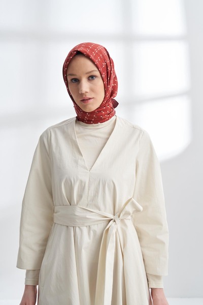 ARMANDA Premium Serisi Orbis Desen %100 Twill İpek Eşarp Desenli İpek Eşarp S...