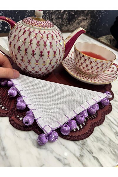 Merve Kaymakcı Ponpon Sunum Peçetesi Lila