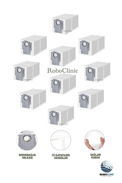 Roboclinic Roborock Q Revo L Robot Vacuum Cleaner Compatible Replacement Garbage Dust Bag 10 Pieces