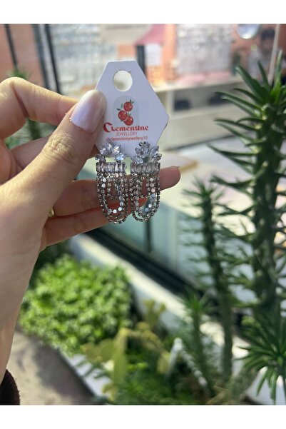 CLÊMENTINE Silver Color Vip Sparkling Earrings |   Stainless Steel Earrings