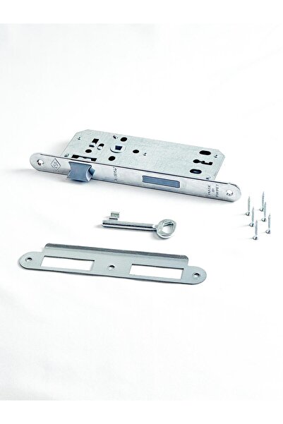 zerafev Sessiz Oda Kapısı Kilidi Anahtarlı NİKEL Tüm Kapılarla Uyumlu-Montaj Ürünleri Dahil(5 YIL GARANTİ)